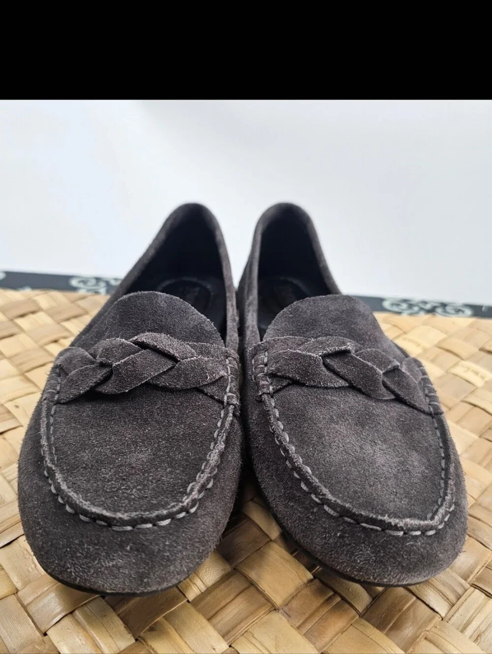 Born Penny Loafers Gray Suede Size 8